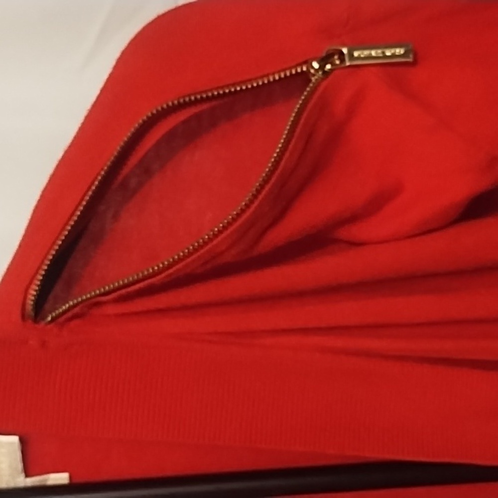 Michael Kors Vibrant Red Cardigan with Gold Accents - Picture 3 of 6